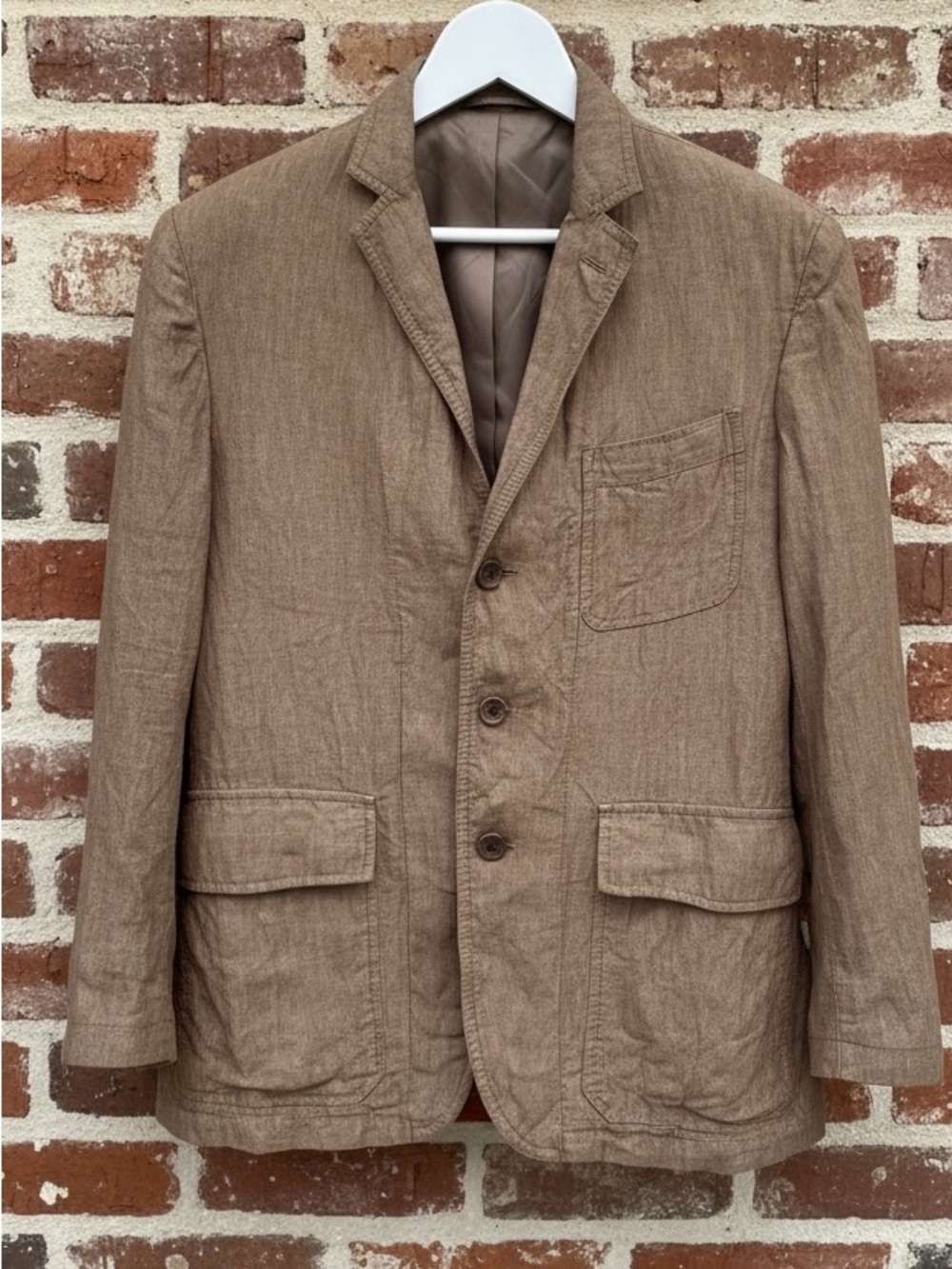 Banana Republic Linen Modern Fit Lined Brown Jacket Size M